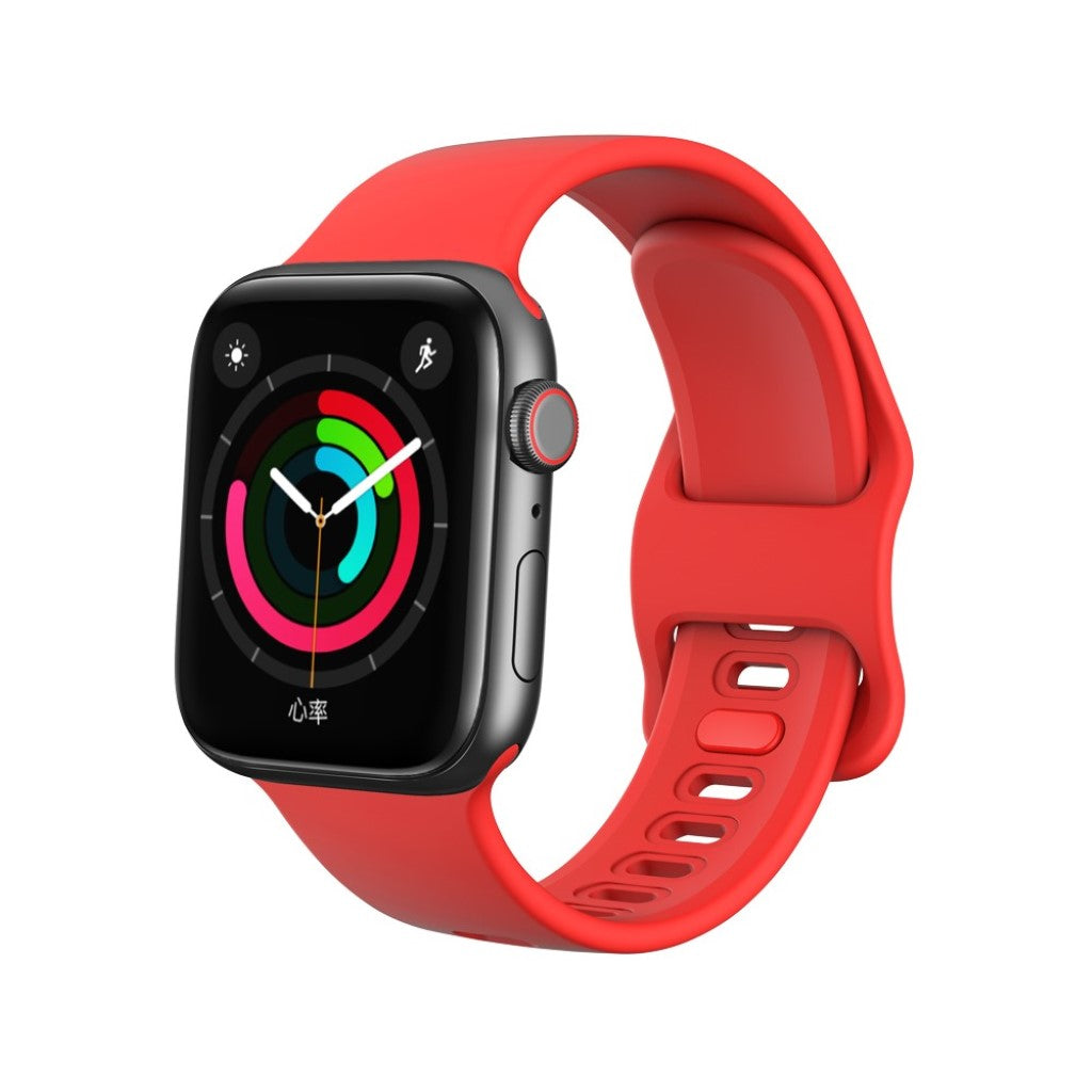 Super kønt Apple Watch Series 5 44mm Silikone Rem - Rød#serie_4