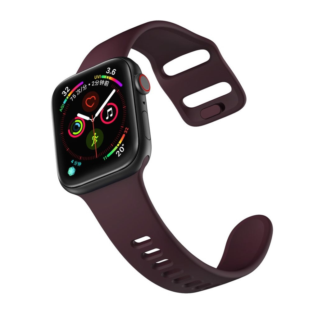 Super kønt Apple Watch Series 5 44mm Silikone Rem - Brun#serie_5