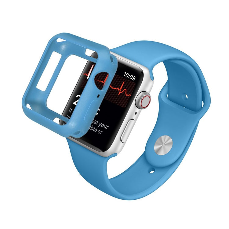 Apple Watch Series 5 44mm / Apple Watch 44mm Holdbar Silikone Bumper  - Blå#serie_10