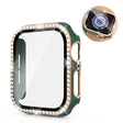 Pour Apple Watch 44 mm, coque absolument sympa avec protection d'écran en plastique, en strass et en verre trempé.