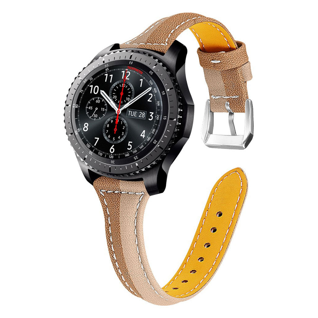  Samsung Gear S3 Frontier / Samsung Gear S3 Ægte læder Rem - Brun#serie_5