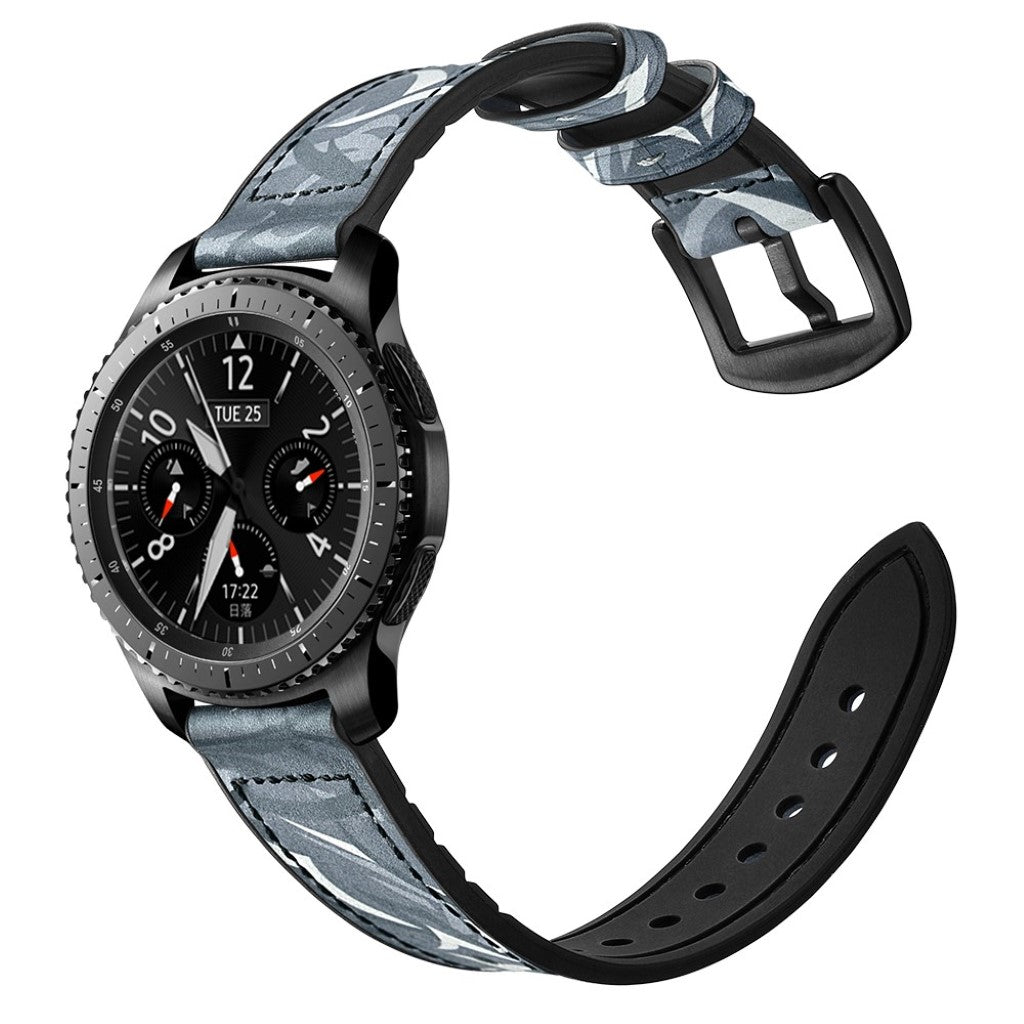  Samsung Gear S3 / Samsung Gear S3 Frontier Ægte læder Rem - Sort#serie_1