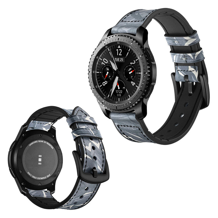  Samsung Gear S3 / Samsung Gear S3 Frontier Ægte læder Rem - Sort#serie_1