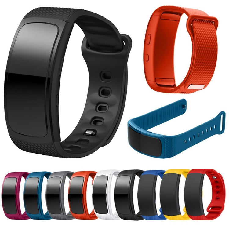 Vildt smuk Samsung Gear Fit2 Silikone Rem - Størrelse: L - Sort#serie_1