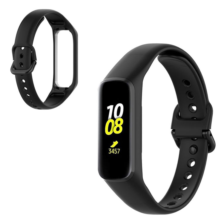 Vildt flot Samsung Gear Fit2 Silikone Rem - Sort#serie_1