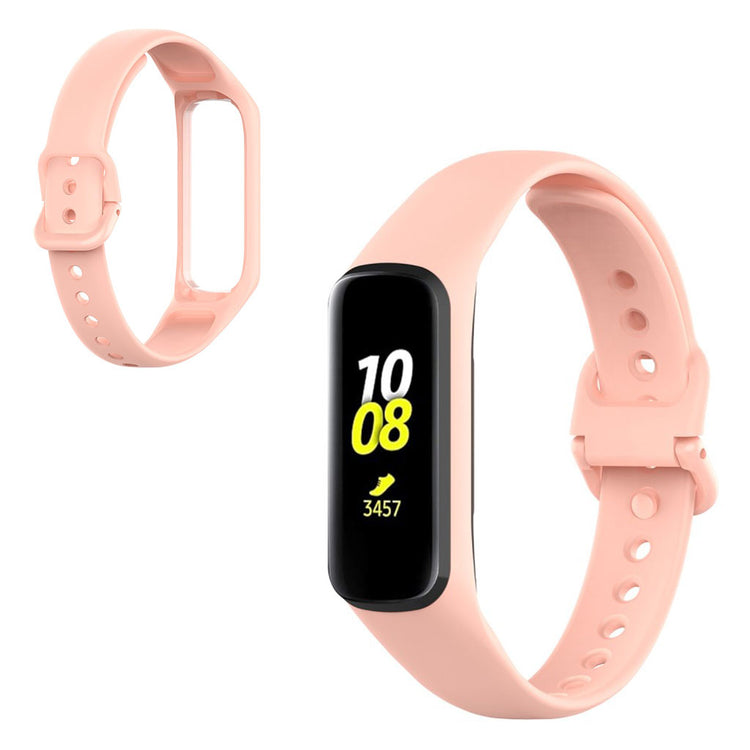 Vildt flot Samsung Gear Fit2 Silikone Rem - Beige#serie_8