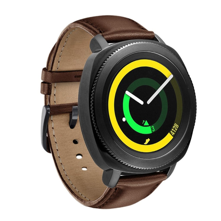 Helt vildt hårdfør Samsung Gear Sport Ægte læder Rem - Brun#serie_3