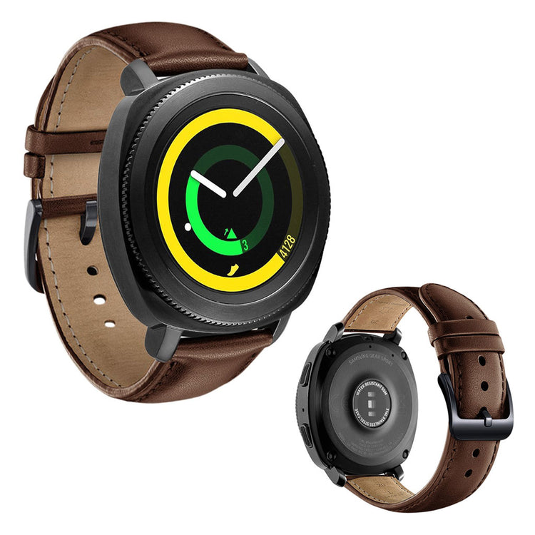 Helt vildt hårdfør Samsung Gear Sport Ægte læder Rem - Brun#serie_3