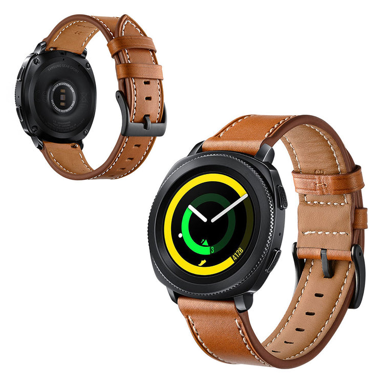 Helt vildt sejt Samsung Gear Sport Ægte læder Rem - Brun#serie_1