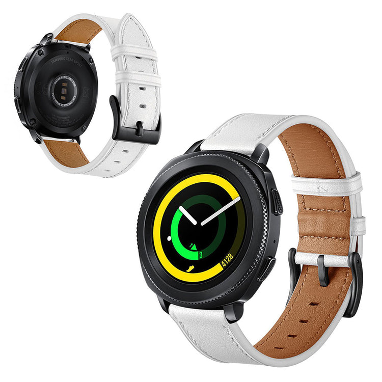 Helt vildt sejt Samsung Gear Sport Ægte læder Rem - Hvid#serie_6