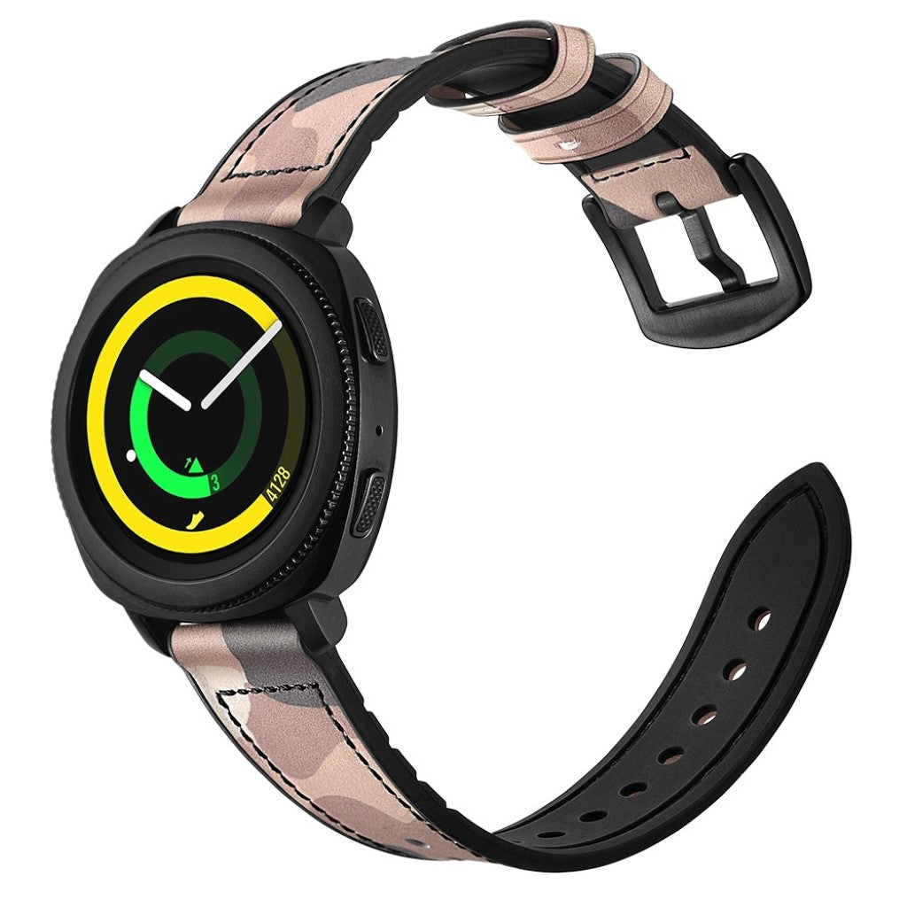 Glimrende Samsung Gear Sport Ægte læder og Silikone Rem - Pink#serie_1