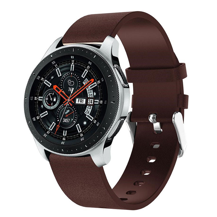 Super slidstærk Samsung Galaxy Watch (46mm) Ægte læder Rem - Brun#serie_1