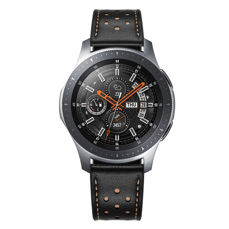 Fed Samsung Galaxy Watch (46mm) Ægte læder Rem - Sort#serie_1