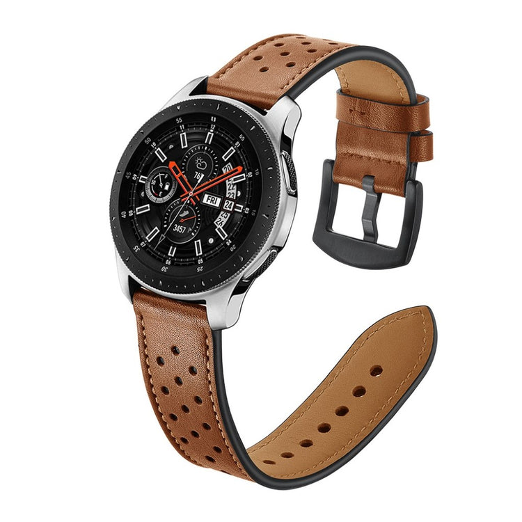 Fed Samsung Galaxy Watch (46mm) Ægte læder Rem - Brun#serie_2