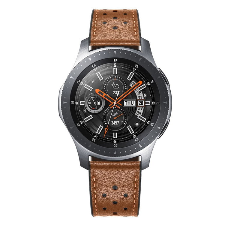 Fed Samsung Galaxy Watch (46mm) Ægte læder Rem - Brun#serie_2