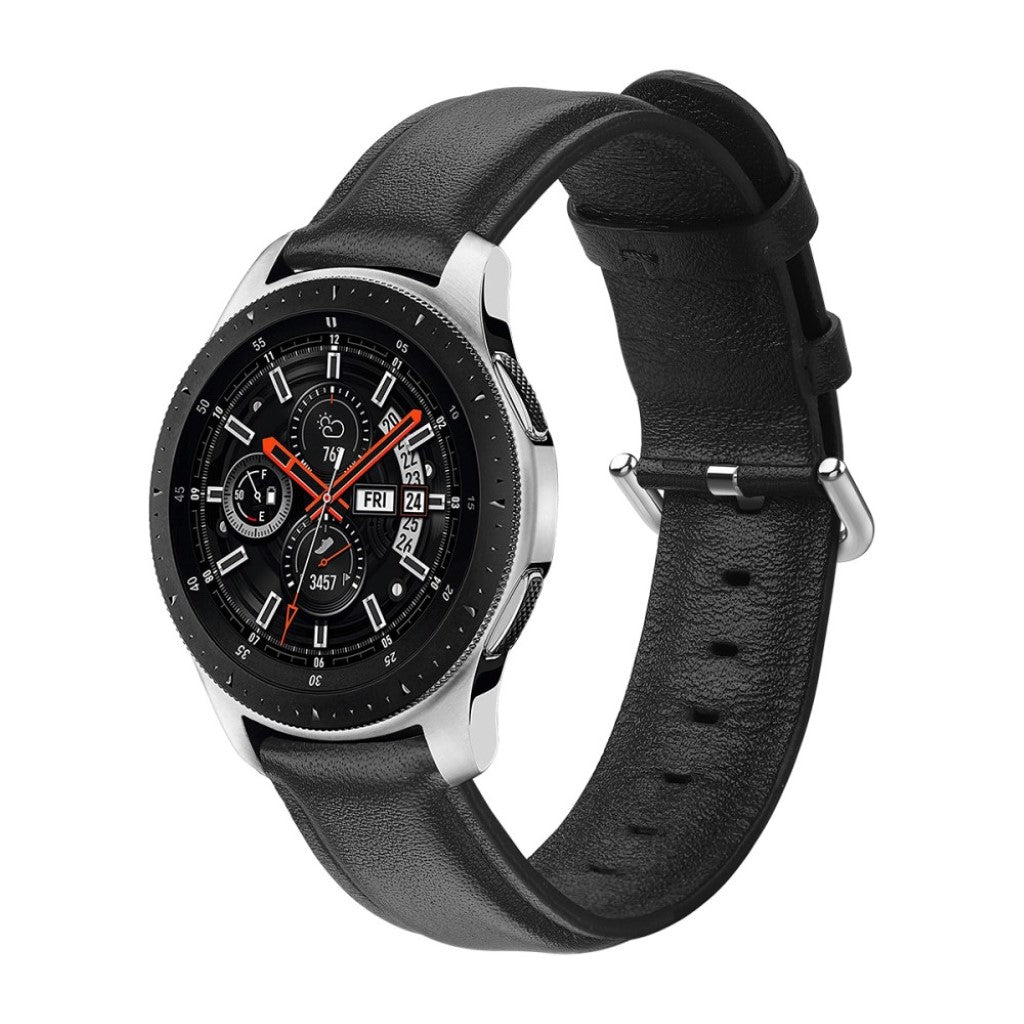 Meget fint Samsung Galaxy Watch (46mm) Ægte læder Rem - Sort#serie_1