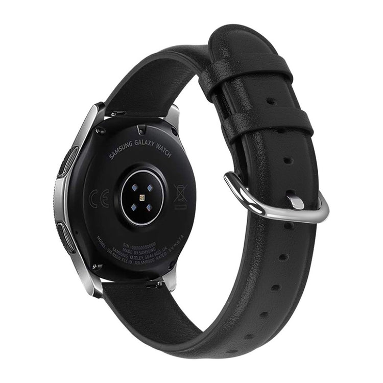 Meget fint Samsung Galaxy Watch (46mm) Ægte læder Rem - Sort#serie_1