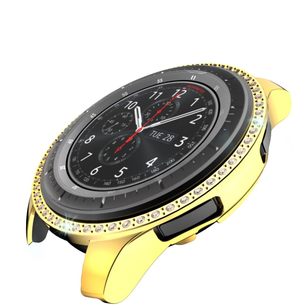 Samsung Galaxy Watch (46mm)  Rhinsten og Silikone Bumper  - Guld#serie_5