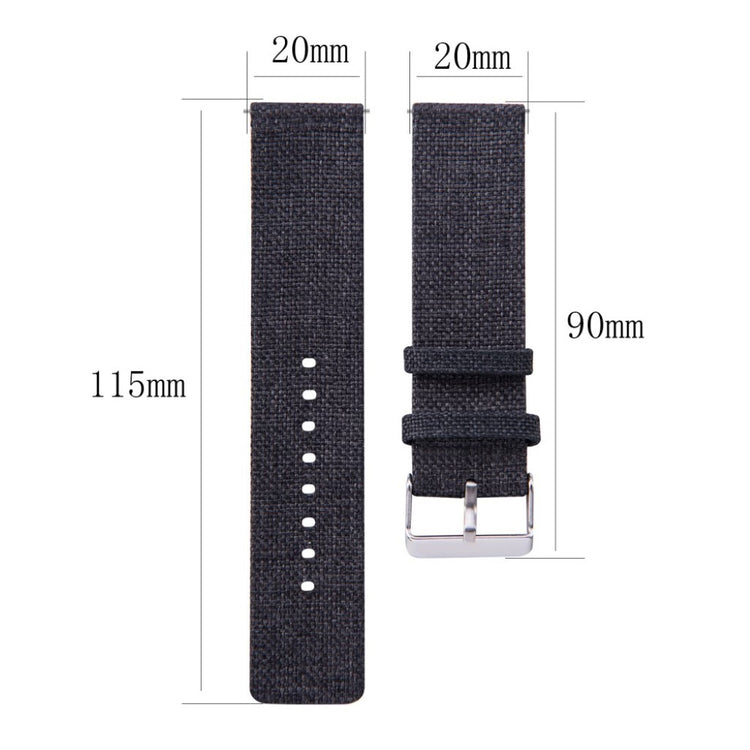 Super slidstærk Samsung Galaxy Watch Active Nylon Rem - Sort#serie_1