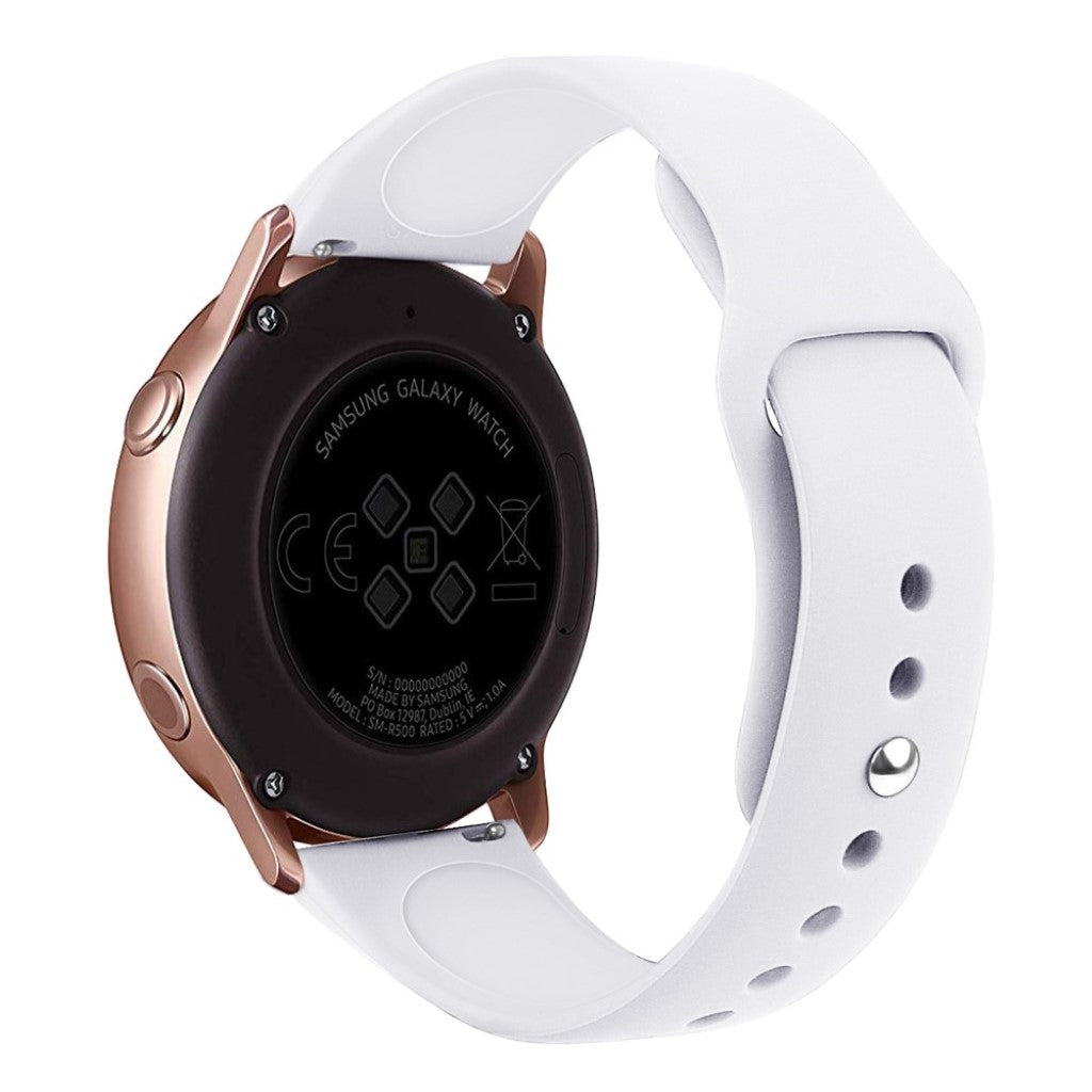 Super slidstærk Samsung Galaxy Watch Active Silikone Rem - Hvid#serie_2