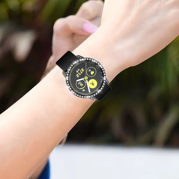 Samsung Galaxy Watch Active  Rhinsten og Silikone Bumper  - Sort#serie_1