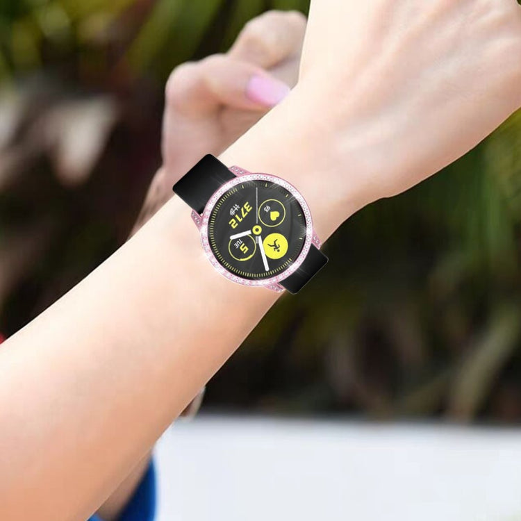 Samsung Galaxy Watch Active  Rhinsten og Silikone Bumper  - Pink#serie_3