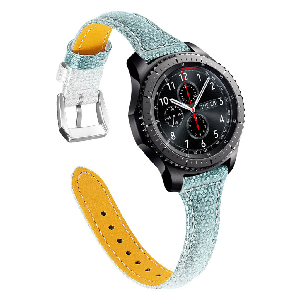 Super fantastisk Samsung Gear S3 Frontier Ægte læder Rem - Grøn#serie_4