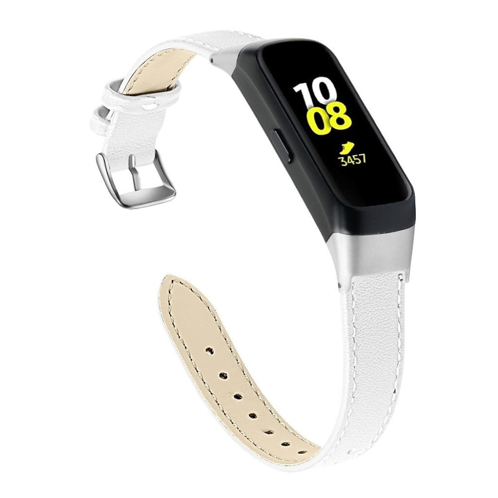 Stilfuld Samsung Galaxy Fit Ægte læder Rem - Hvid#serie_6