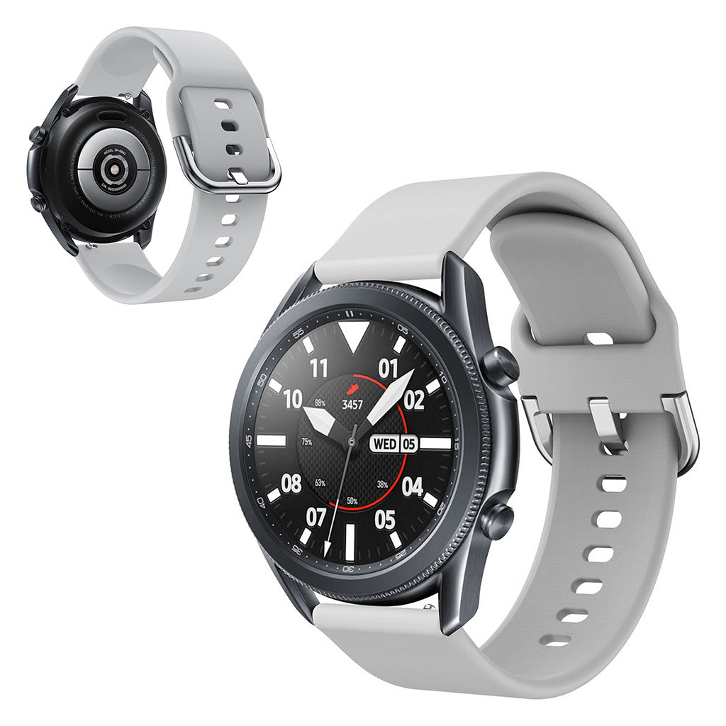 Vildt elegant Samsung Galaxy Watch 3 (45mm) Silikone Rem - Sølv#serie_6