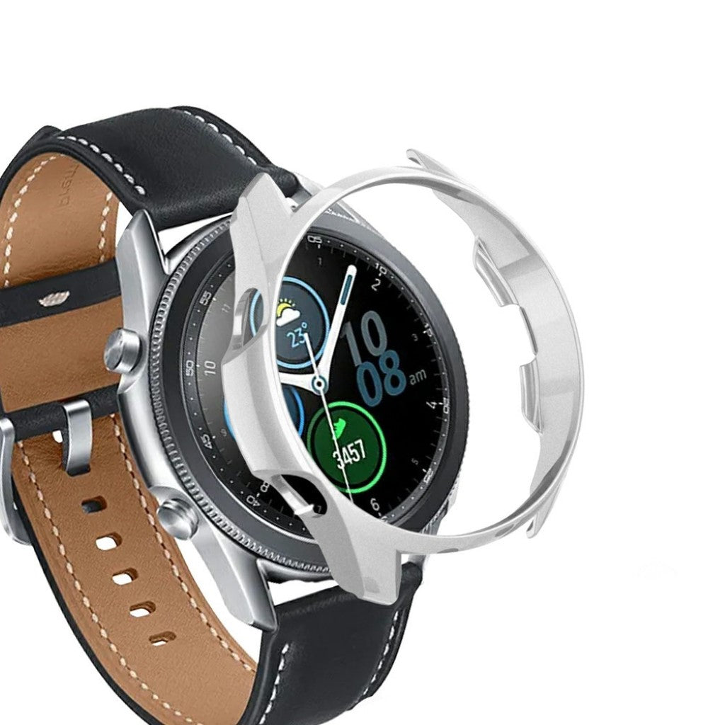 Samsung Galaxy Watch 3 (45mm) Holdbar Silikone Bumper  - Sølv#serie_5