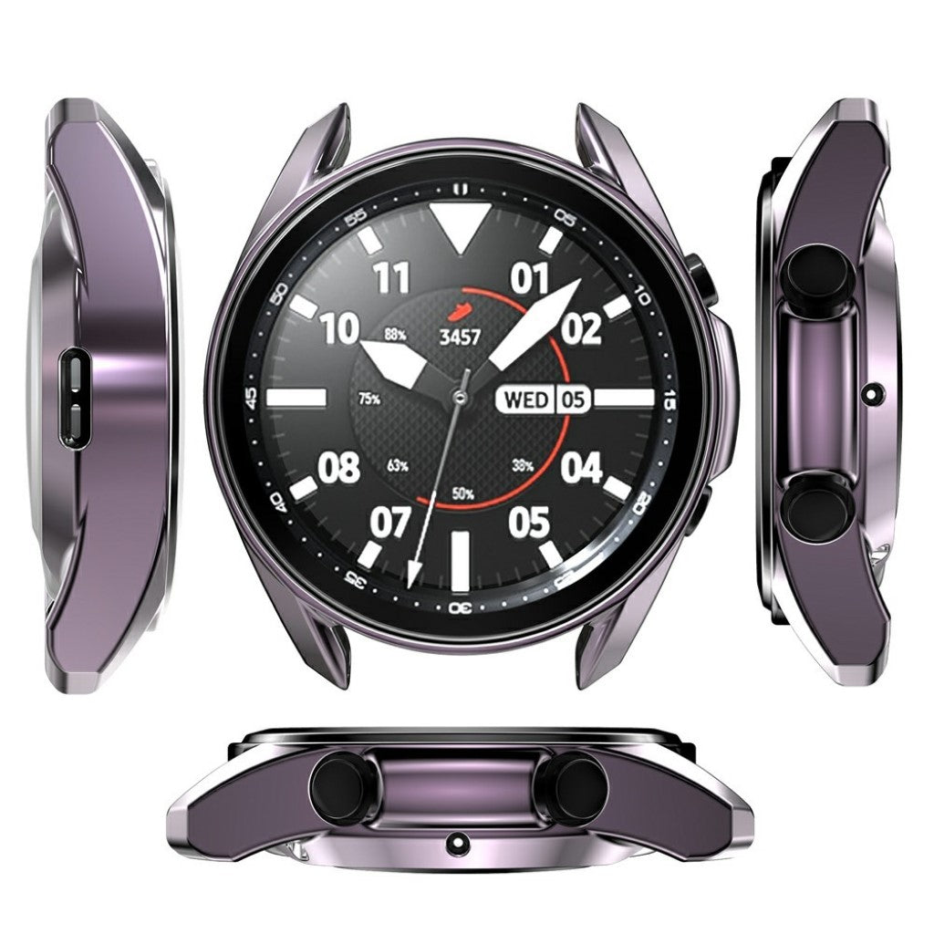 Samsung Galaxy Watch 3 (45mm) Holdbar Silikone Bumper  - Sølv#serie_5