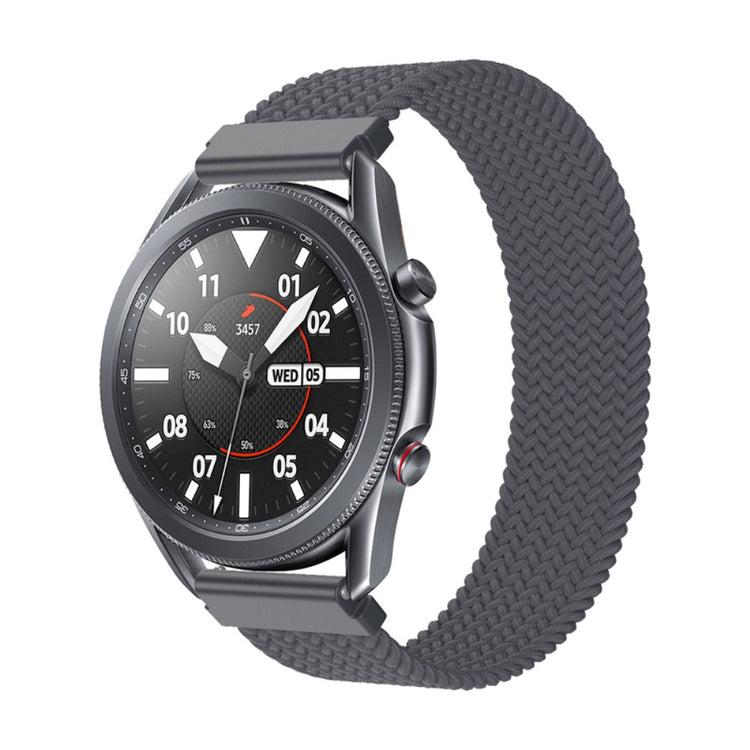 Mega nydelig Samsung Galaxy Watch 3 (45mm) Nylon Rem - Sølv#serie_16