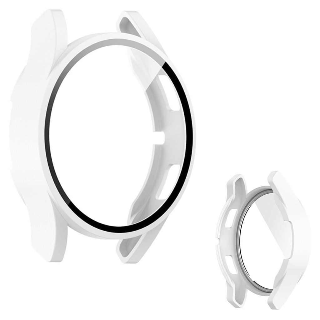 Super Godt Samsung Galaxy Watch 4 (44mm) Cover med Skærmbeskytter i Plastik og Hærdet Glas - Hvid#serie_1