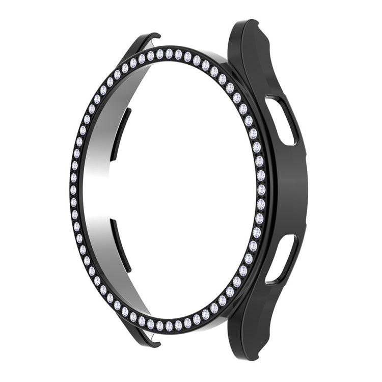 Fed Samsung Galaxy Watch 4 (44mm) Cover med Skærmbeskytter i Rhinsten og Hærdet Glas - Gennemsigtig#serie_2