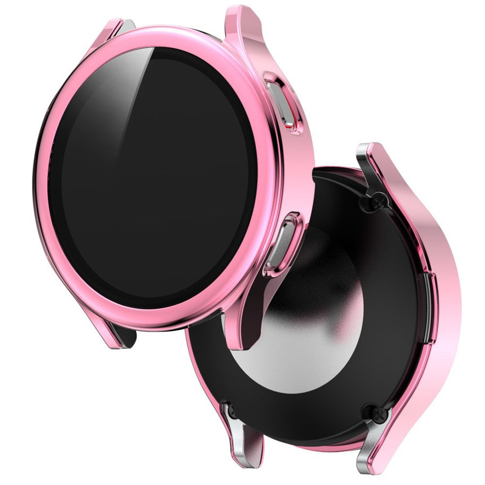 Super Pænt Samsung Galaxy Watch 4 (44mm) Cover med Skærmbeskytter i Plastik og Hærdet Glas - Pink#serie_2