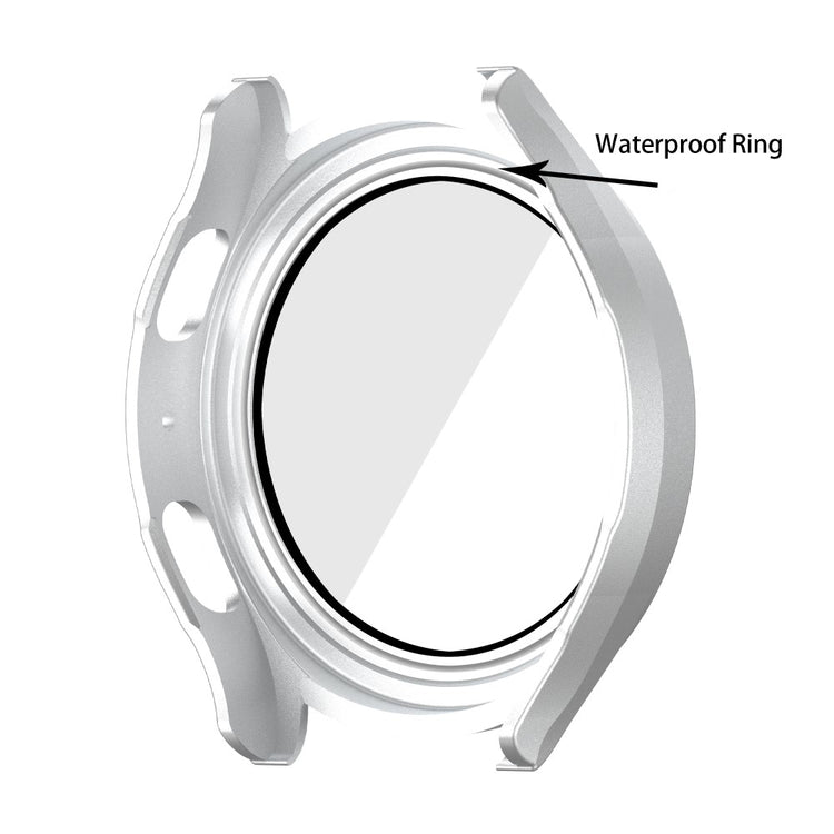 Meget Fint Samsung Galaxy Watch 5 (40mm) / Samsung Galaxy Watch 4 (40mm) Cover med Skærmbeskytter i Plastik og Hærdet Glas - Sølv#serie_11