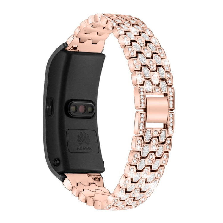 Rigtigt hårdfør Huawei TalkBand B5 Metal og Rhinsten Rem - Pink#serie_2