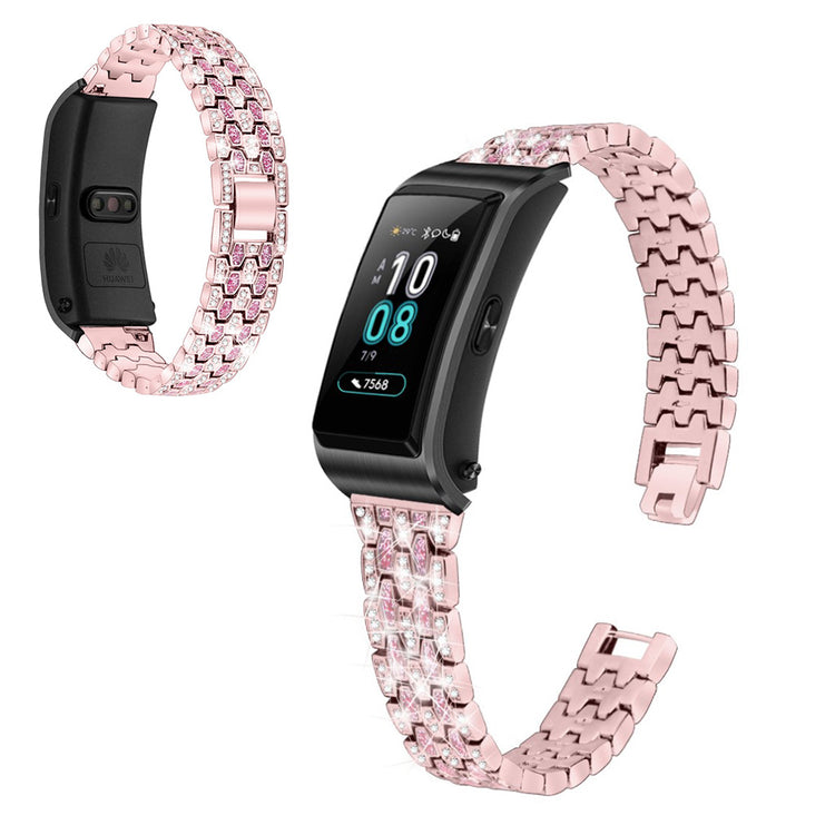 Rigtigt hårdfør Huawei TalkBand B5 Metal og Rhinsten Rem - Pink#serie_3