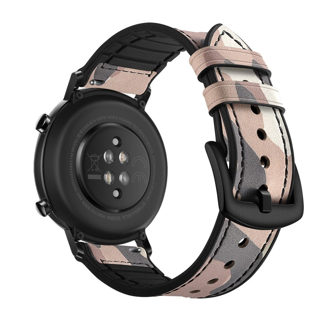 Glimrende Huawei Watch GT 2 42mm Ægte læder Rem - Brun#serie_5