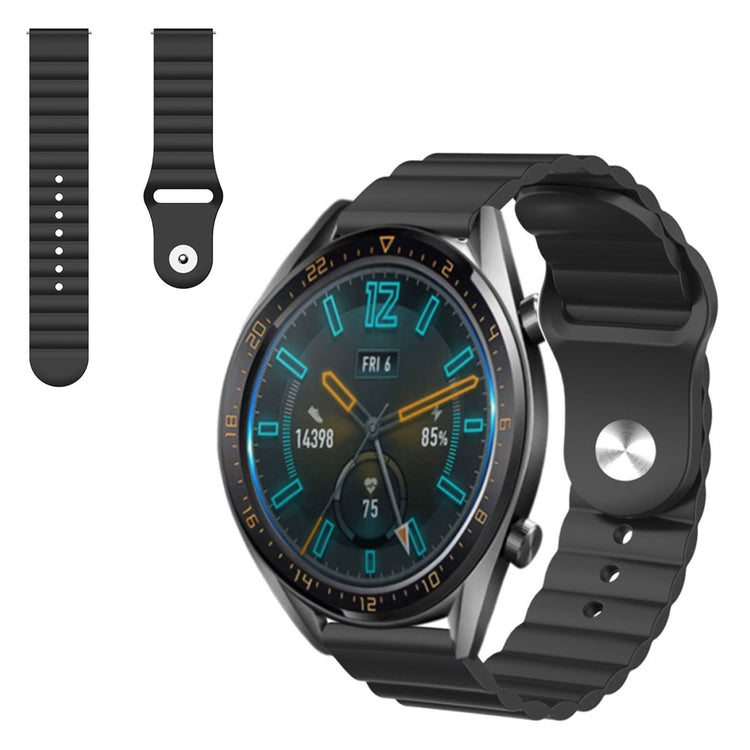 Mega slidstærk Huawei Watch GT 2 46mm Silikone Rem - Sort#serie_1