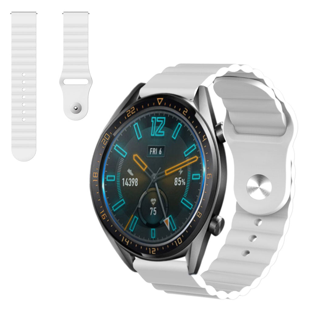 Mega slidstærk Huawei Watch GT 2 46mm Silikone Rem - Hvid#serie_2