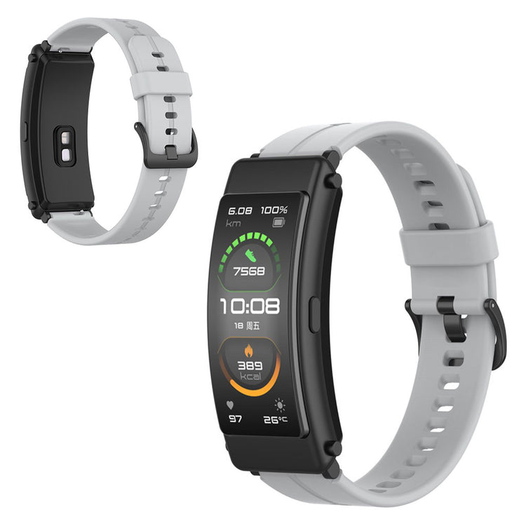 Fint Huawei TalkBand B6 / Huawei TalkBand B3 Silikone Rem - Sølv#serie_3