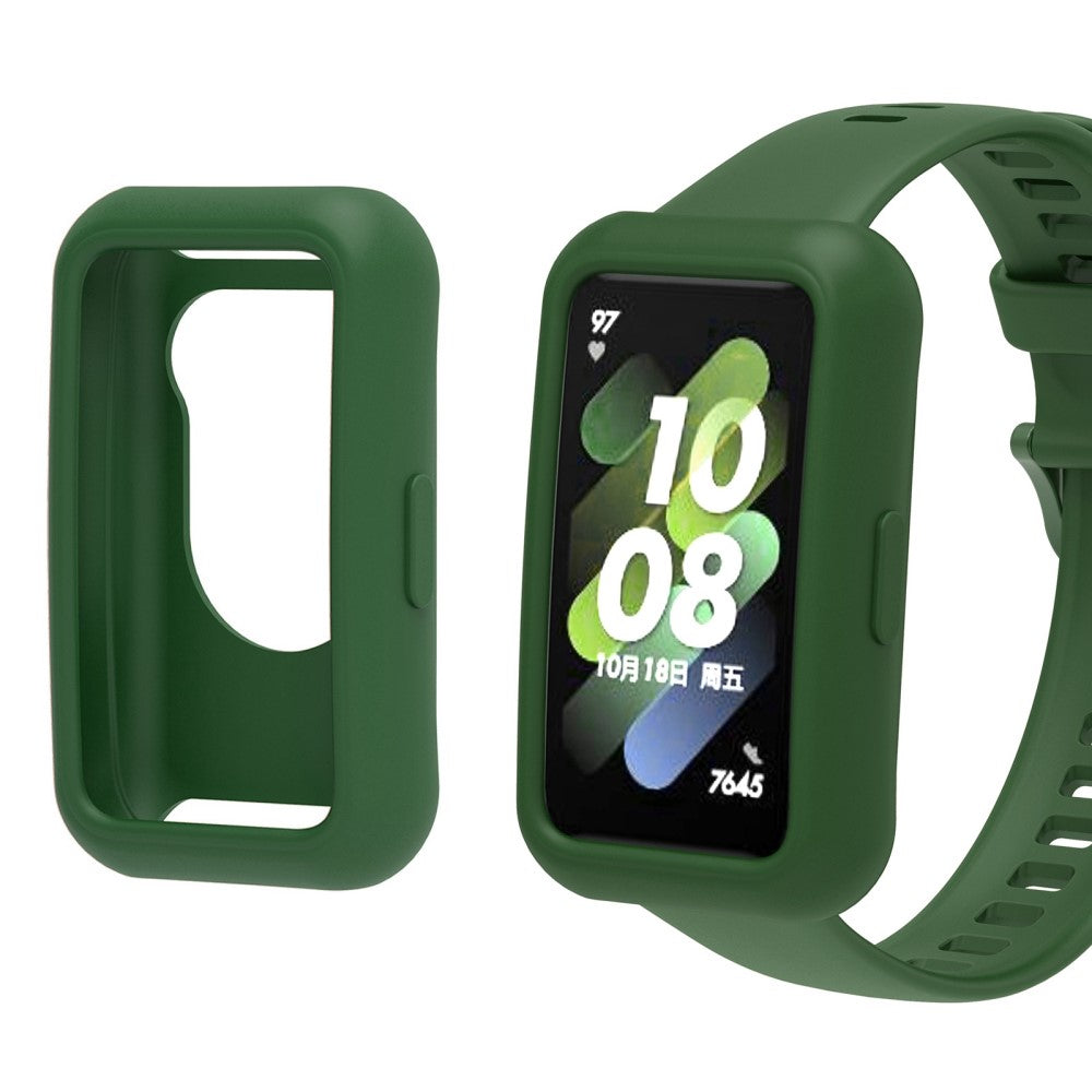 Flot Huawei Band 7 Silikone Cover - Grøn#serie_7