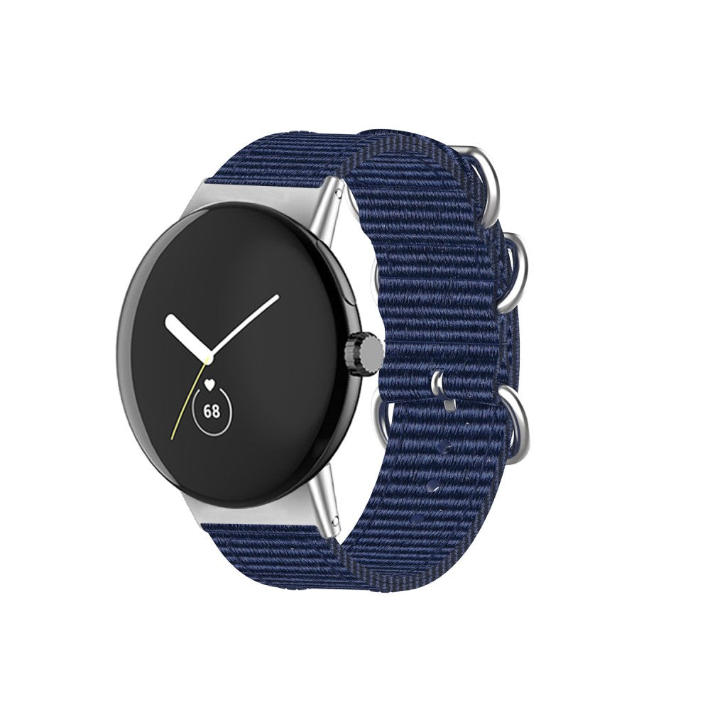 Vildt slidstærk Google Pixel Watch Nylon Rem - Blå#serie_10