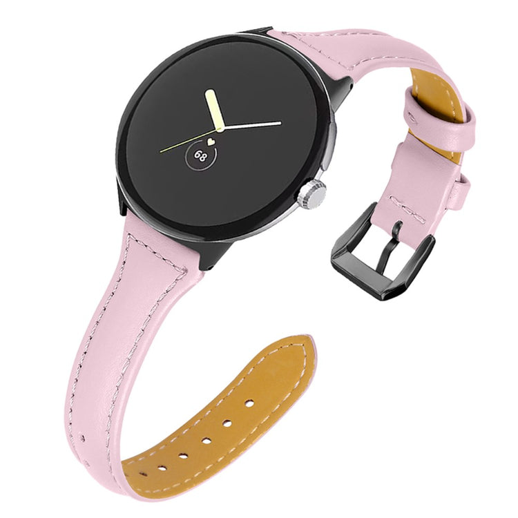Meget fantastisk Google Pixel Watch Ægte læder Rem - Pink#serie_8