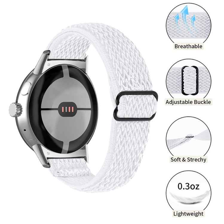 Rigtigt elegant Google Pixel Watch Nylon Rem - Hvid#serie_1