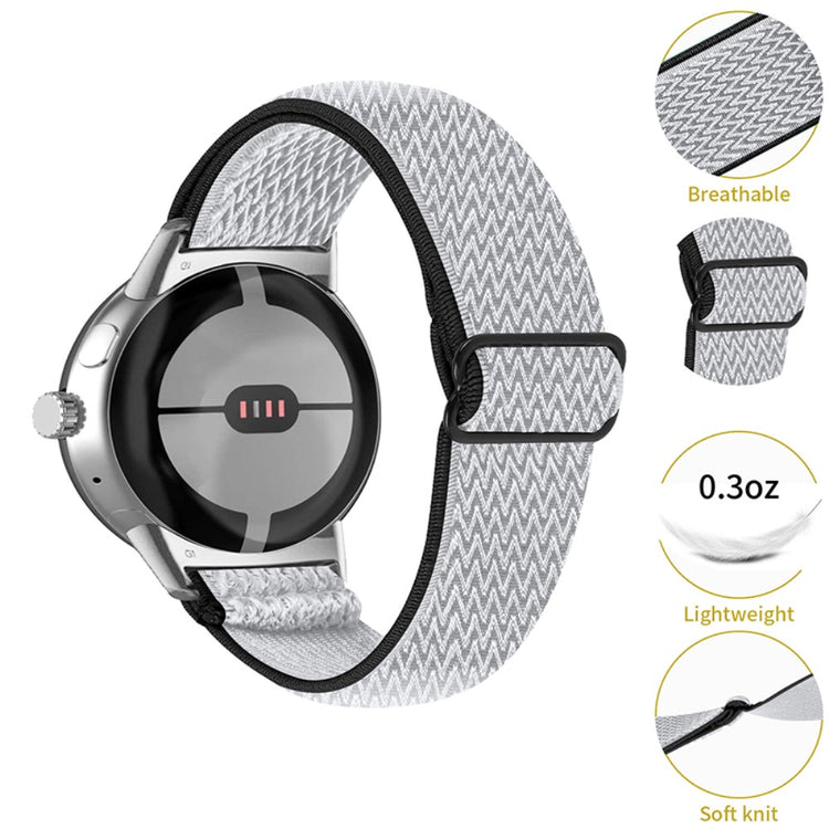 Rigtigt elegant Google Pixel Watch Nylon Rem - Hvid#serie_4