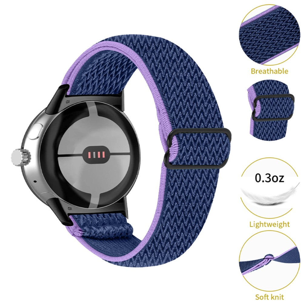 Rigtigt sejt Google Pixel Watch Nylon Rem - Blå#serie_11