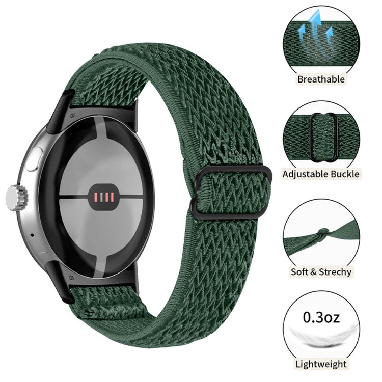 Rigtigt sejt Google Pixel Watch Nylon Rem - Grøn#serie_7