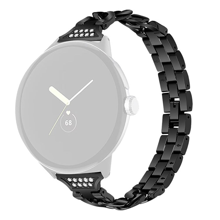 Pænt Google Pixel Watch Metal og Rhinsten Rem - Sort#serie_1